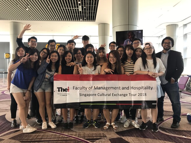 Group photo at Changi Airport